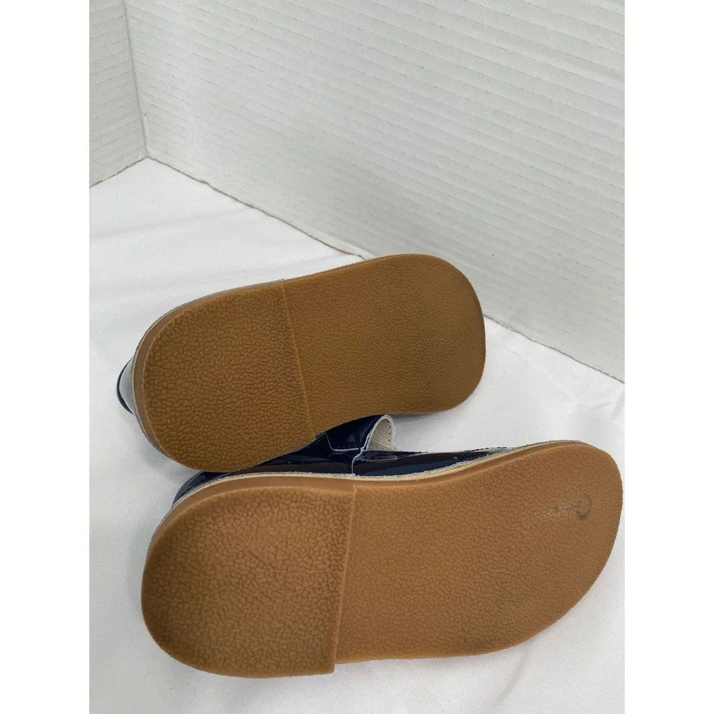 L'Amour Mary Jane T-Strap Girls Size 11 Navy Blue Patent Brogue Dress Shoes